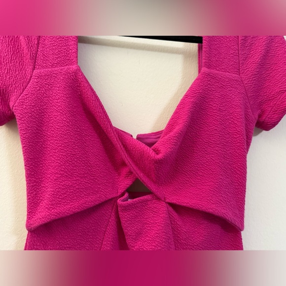 NWT‎ Maeve Anthropologie Keyhole Textured Pink Mini Dress - XXS - Picture 3 of 13